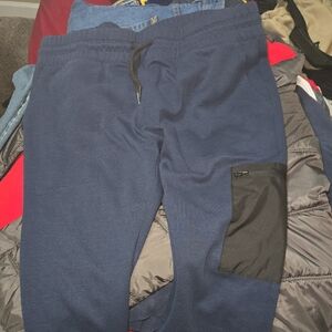 Navy Blue Jogger Pants with Black Zip Pocket